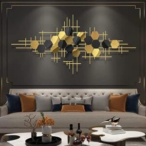ULTRA SHINE HOME DECOR 3D Creative Hexagon & Lines Geometric Metal Wall Art
