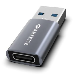 Amkette USB 3.0 Type-C Female to USB-A Male OTG Adapter