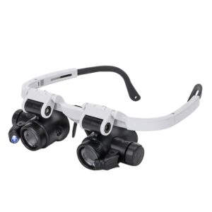 Clobeau Magnifying Glasses 8X 15X 23X Magnifier LED Headband Glass
