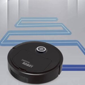 Smart Robot Vacuum Cleaner USB Cable Compact Quiet for Home Cleaning Black