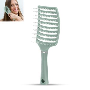 GLUN® Portable Detangling Hair Brush Pack of 1 Green Colour, Curly & Straight Hair Brush for Women & Men Accessories Use in Salon, Home & Personal Use