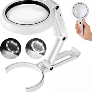 30X 10X Magnifying Glass with Light and Stand