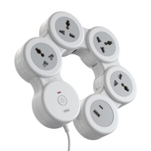 GM G-Hoop 5+1 Spike Guard | Extension Board with USB Type-A & Type-C Master Switch