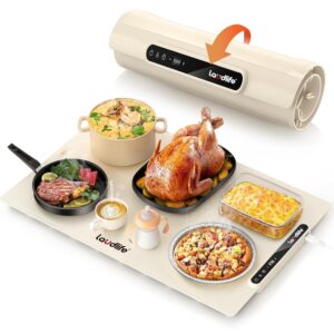 Food Warming Mat 24x16 Inches, Electric Warming Tray with 7 Temps